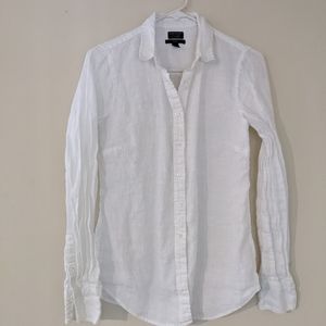 White Linen Button Down Shirt
